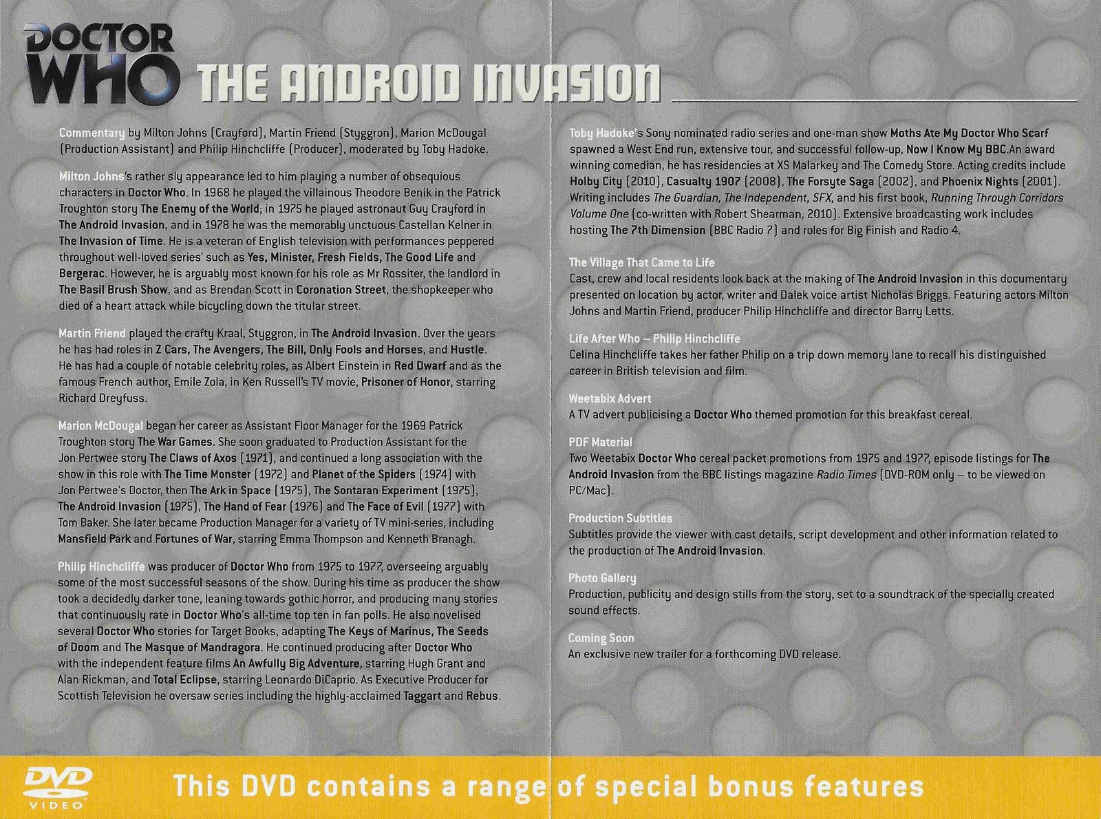 Inserts from BBCDVD 3376B